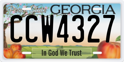 GA license plate CCW4327