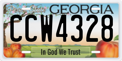 GA license plate CCW4328