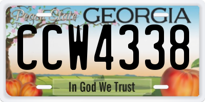 GA license plate CCW4338