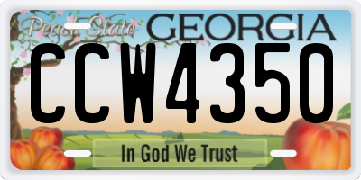 GA license plate CCW4350