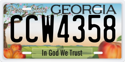 GA license plate CCW4358