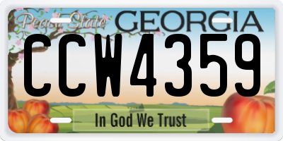 GA license plate CCW4359