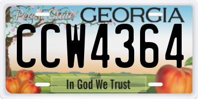 GA license plate CCW4364