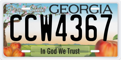 GA license plate CCW4367