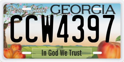 GA license plate CCW4397