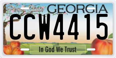 GA license plate CCW4415
