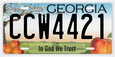 GA license plate CCW4421