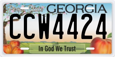 GA license plate CCW4424