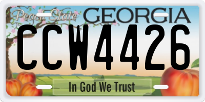 GA license plate CCW4426