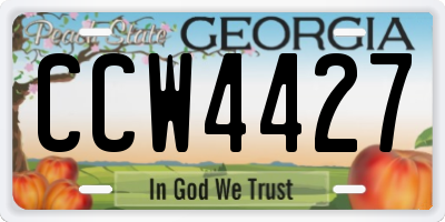 GA license plate CCW4427