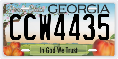 GA license plate CCW4435
