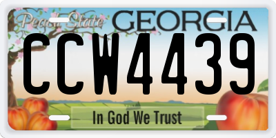 GA license plate CCW4439