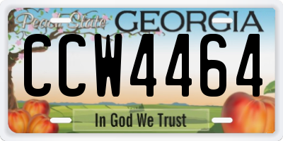 GA license plate CCW4464