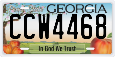 GA license plate CCW4468