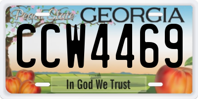 GA license plate CCW4469