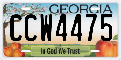 GA license plate CCW4475