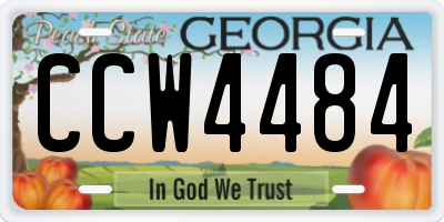 GA license plate CCW4484