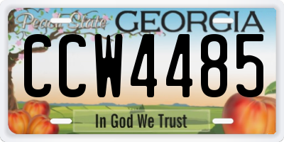GA license plate CCW4485