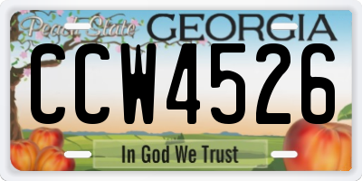 GA license plate CCW4526
