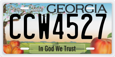 GA license plate CCW4527