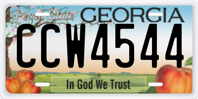 GA license plate CCW4544