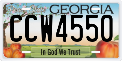 GA license plate CCW4550