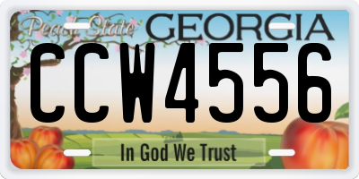 GA license plate CCW4556