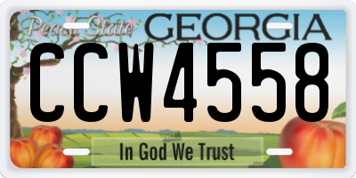 GA license plate CCW4558
