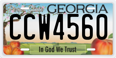 GA license plate CCW4560