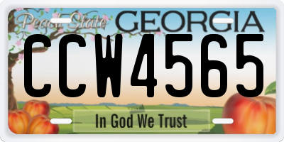 GA license plate CCW4565