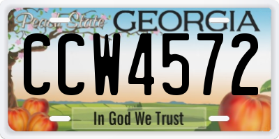 GA license plate CCW4572