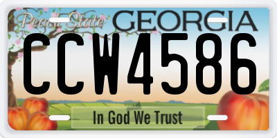 GA license plate CCW4586
