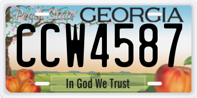 GA license plate CCW4587