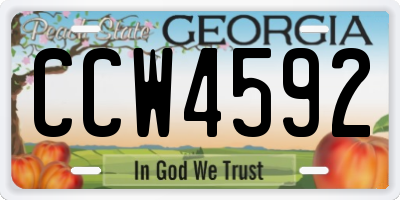 GA license plate CCW4592