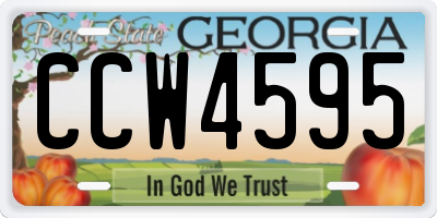 GA license plate CCW4595
