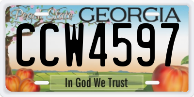GA license plate CCW4597