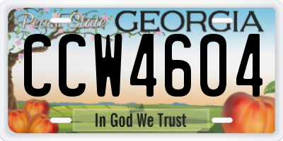 GA license plate CCW4604
