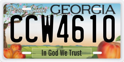 GA license plate CCW4610