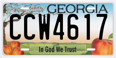 GA license plate CCW4617