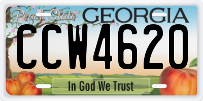 GA license plate CCW4620