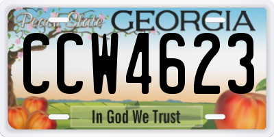 GA license plate CCW4623