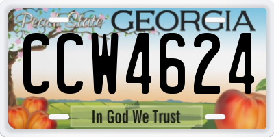 GA license plate CCW4624