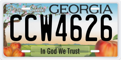 GA license plate CCW4626