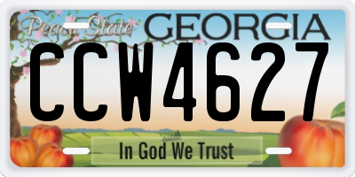 GA license plate CCW4627
