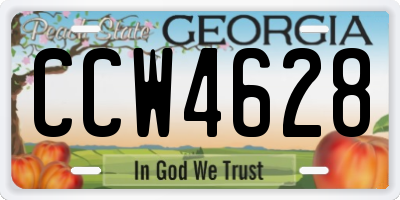 GA license plate CCW4628