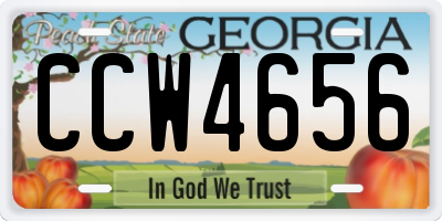 GA license plate CCW4656