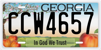 GA license plate CCW4657