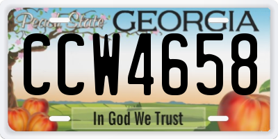 GA license plate CCW4658