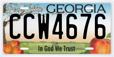 GA license plate CCW4676