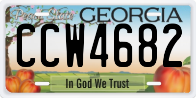 GA license plate CCW4682